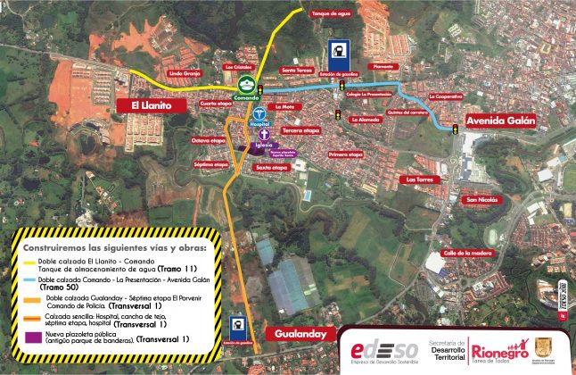 Mapa Alcaldía vías nuevas El Porvenir