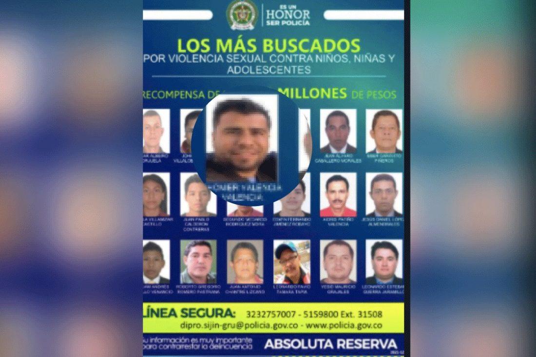 Cartel de los más buscados por abuso sexual en Colombia. Músico de Sonsón figura en la lista. Casa por cárcel.