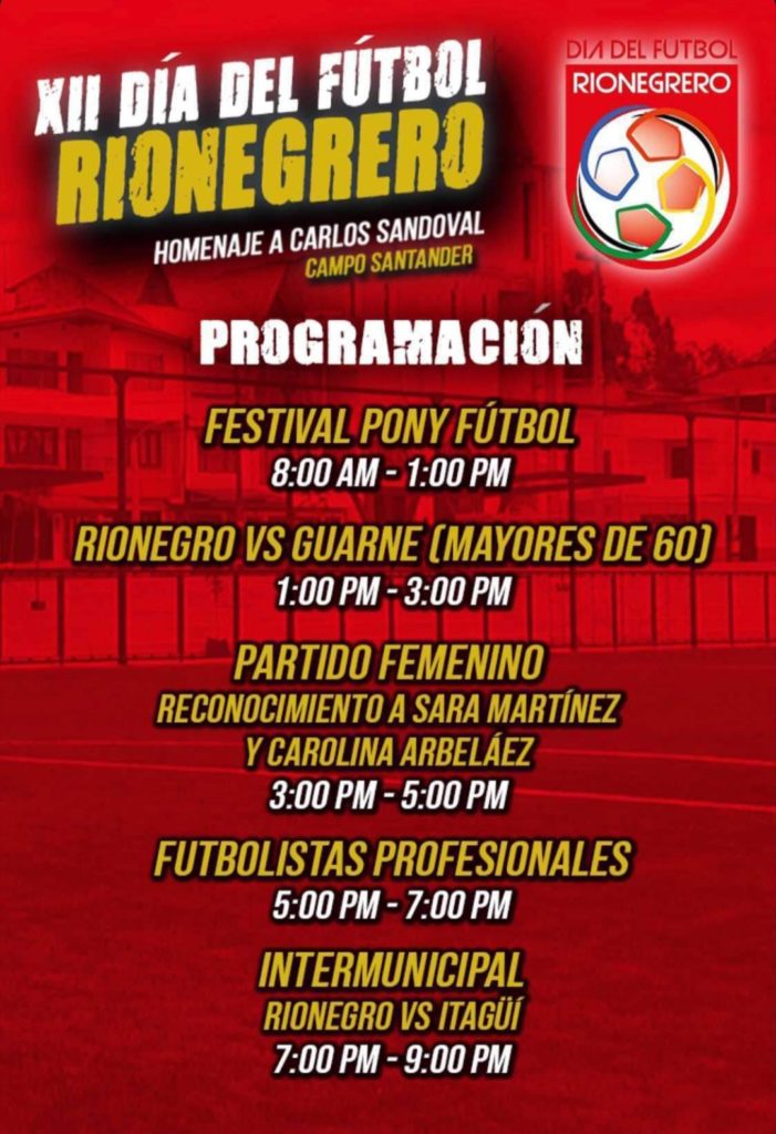 ¡Fiesta deportiva! Lista la programación para el Día del Fútbol Rionegrero.
