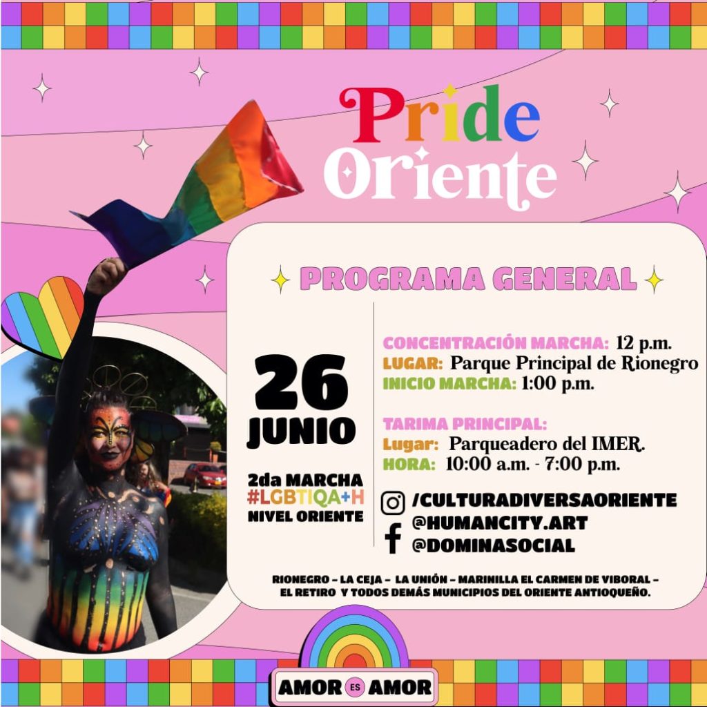 En Rionegro se realizará el Pride Oriente, un evento para destacar a la población diversa.