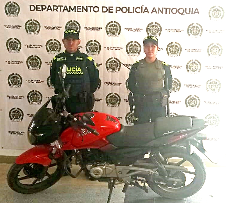 Rionegro Fue recuperada 01 motocicleta marca Auteco Bajaj con placa URL60D