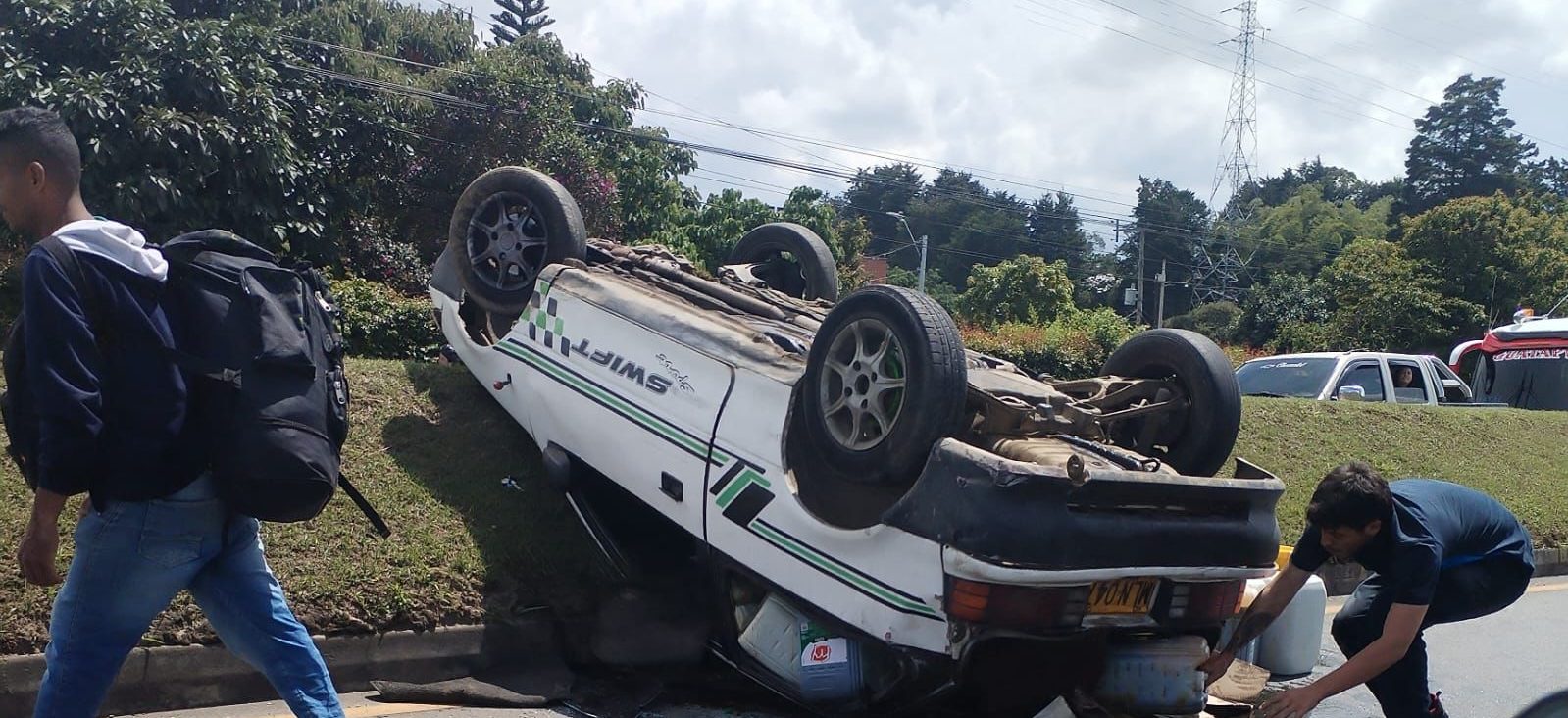 Aparatoso accidente en la Autopista, en el sector de Belén