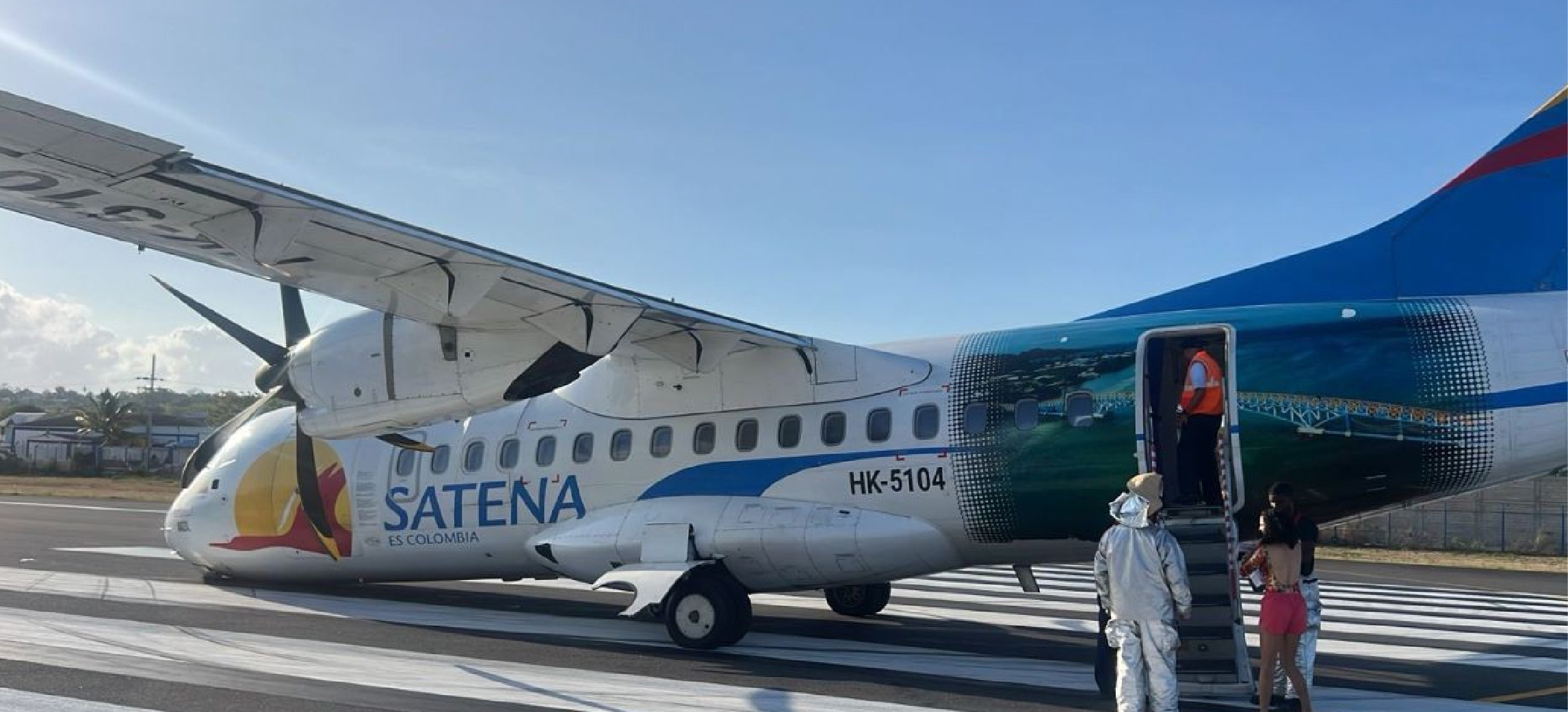 Avión de Satena sufrió una emergencia en San Andrés: perdió una llanta antes de despegar