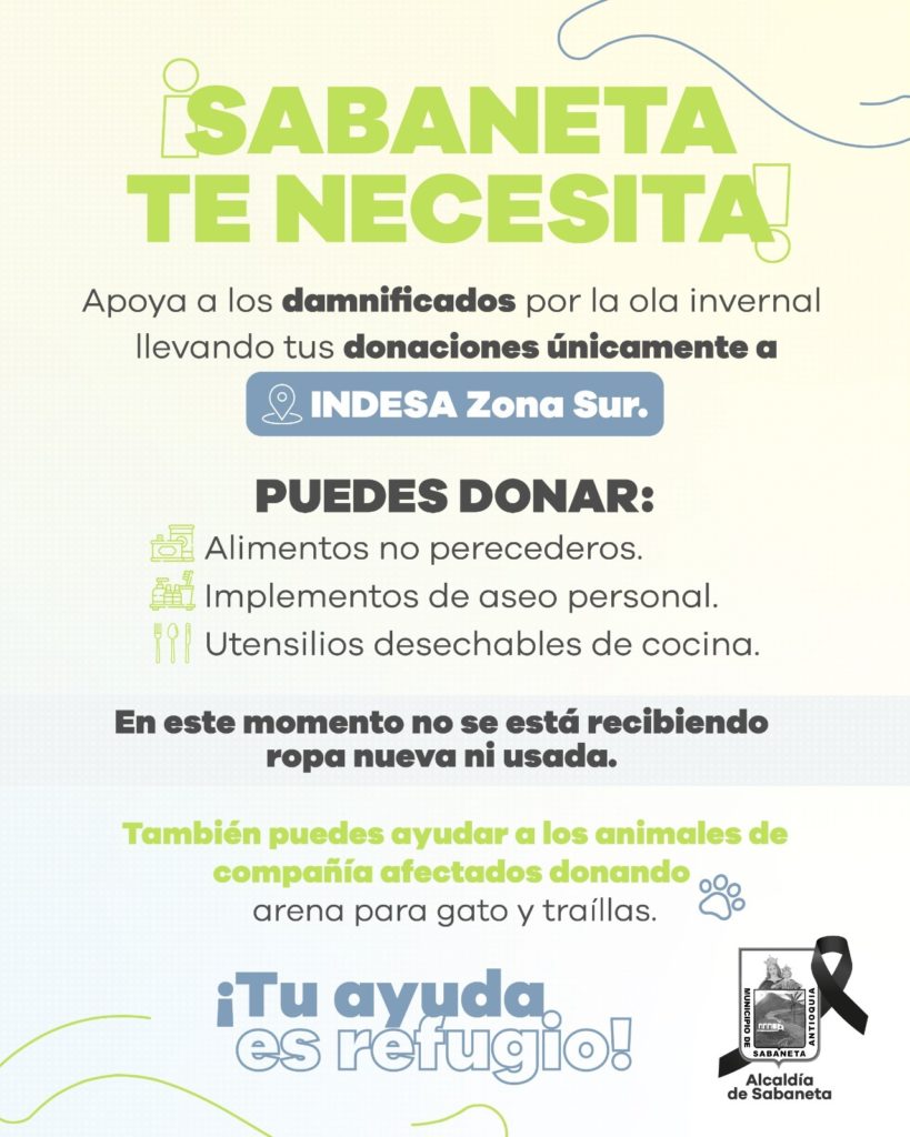 Sabaneta donaciones