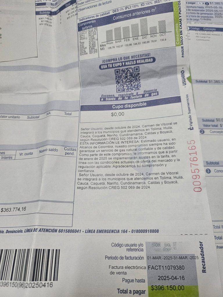 Servicio de gas El Carmen 2