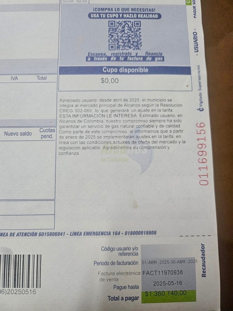 Servicio de gas El Carmen