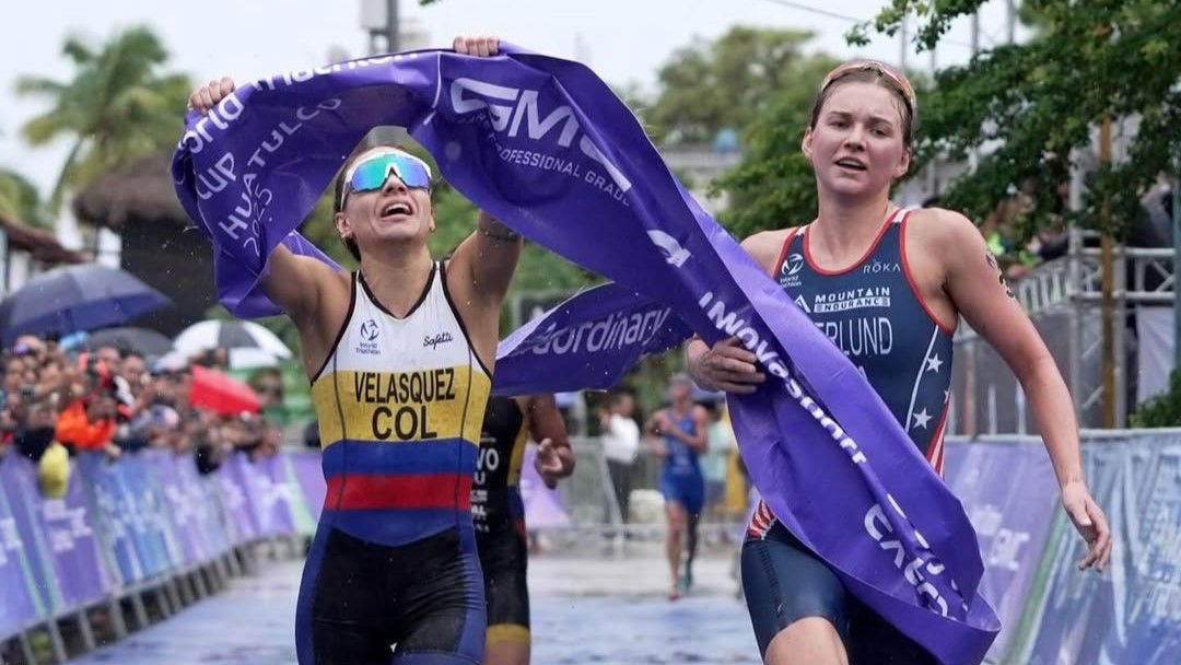 ¡Impresionante! Carolina Velásquez, de Marinilla, se quedó con el triunfo en la Copa Mundial de Triatlón en México