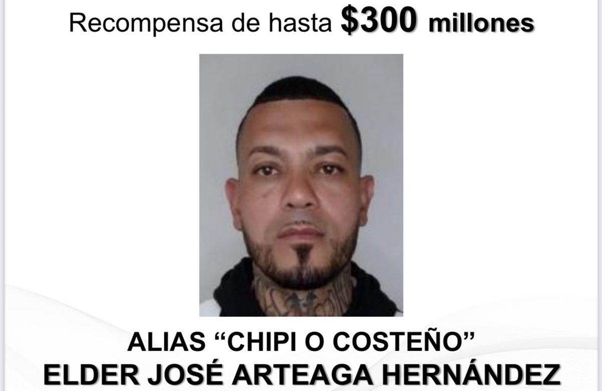 Ofrecen $300 millones por alias Costeño, presunto dinamizador y planificador del ataque contra Miguel Uribe