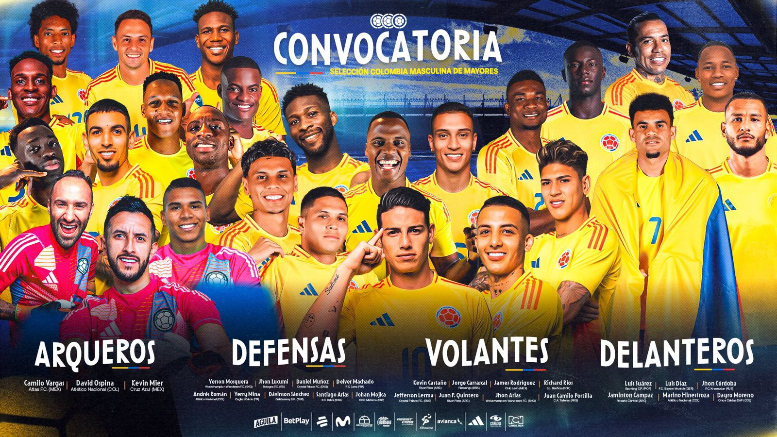 ¡Convocado Dayro Moreno! Estos son los 26 seleccionados por Colombia para enfrentar a Bolivia y Venezuela
