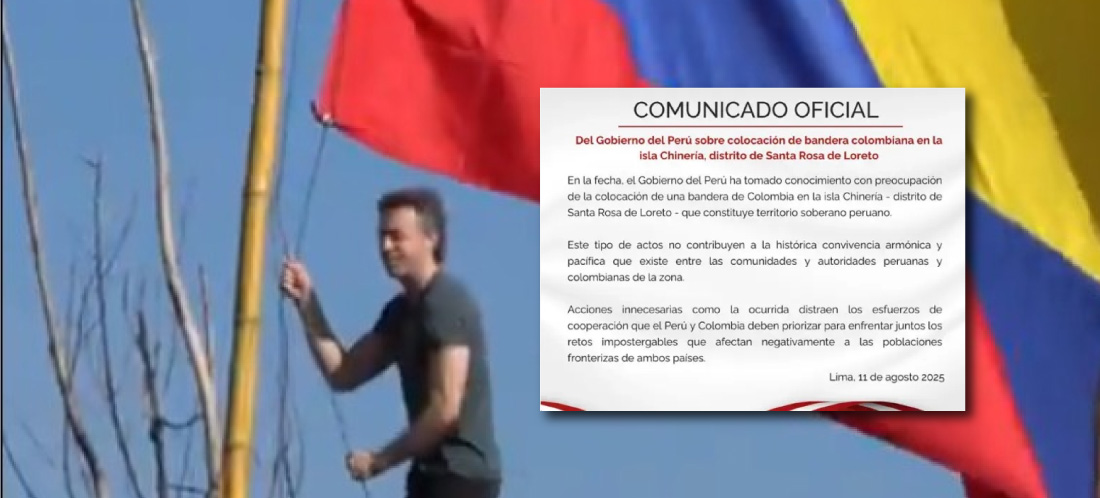 Gobierno del Perú rechazó bandera colombiana en una isla del río Amazonas, izada por Daniel Quintero