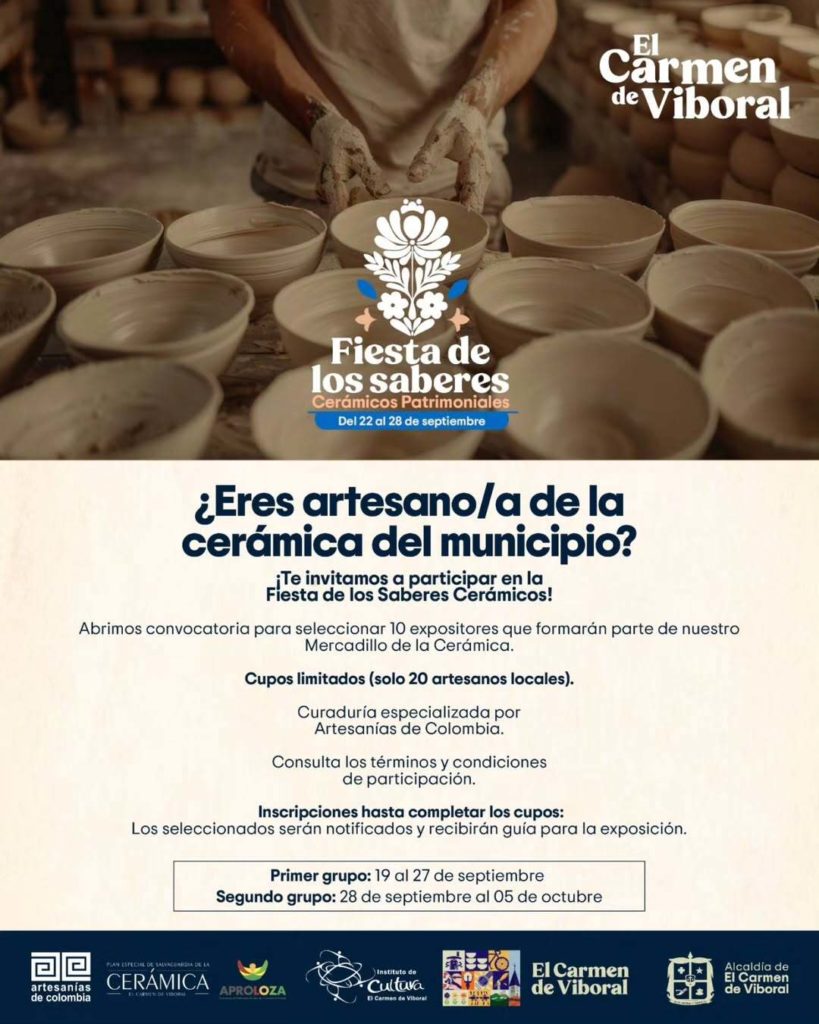 Si eres artesano a de la ceramica ¡esta es tu oportunidad ✨✅️Haz parte del Mercadillo de la C