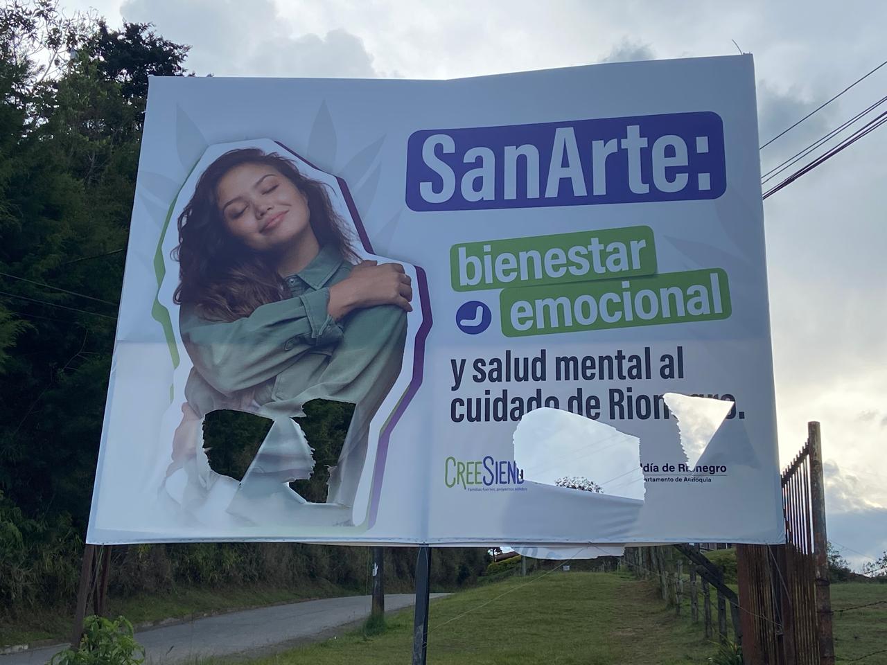 Rechazo en Rionegro por vandalismo a vallas que promueven la salud mental y el bienestar emocional