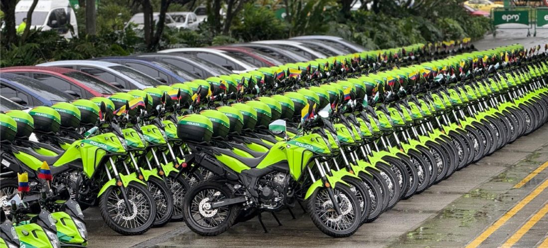 Policía Metropolitana recibió más de 500 vehículos nuevos en Medellín para la vigilancia del territorio