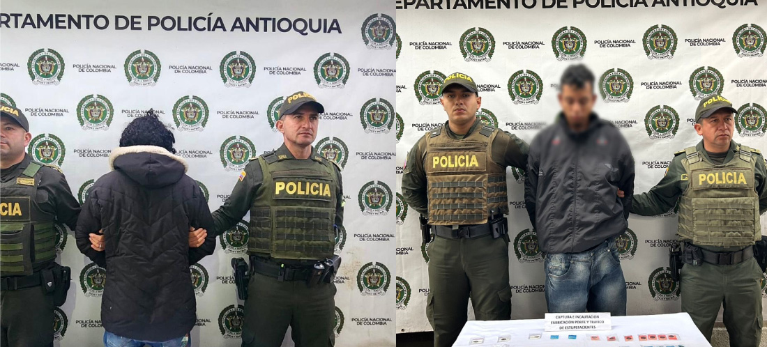 Autoridades realizaron dos capturas en El Carmen de Viboral por porte de estupefacientes