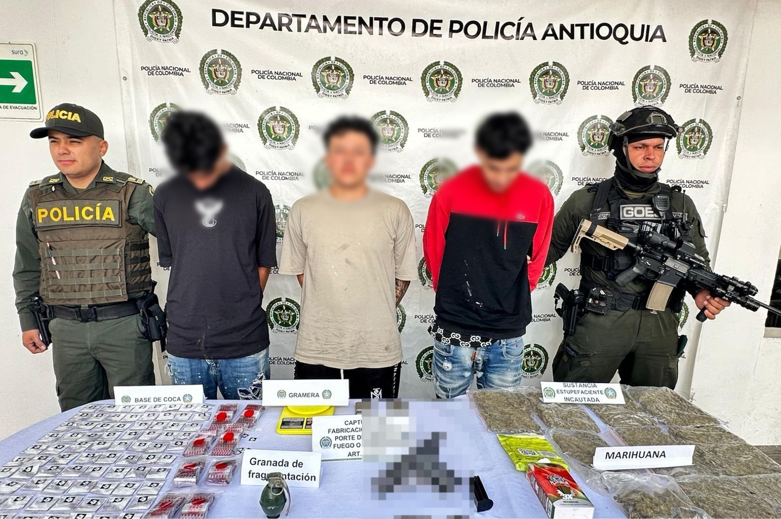Capturaron a tres presuntos integrantes de La Terraza en El Peñol, uno de ellos vinculado a tres homicidios en el municipio