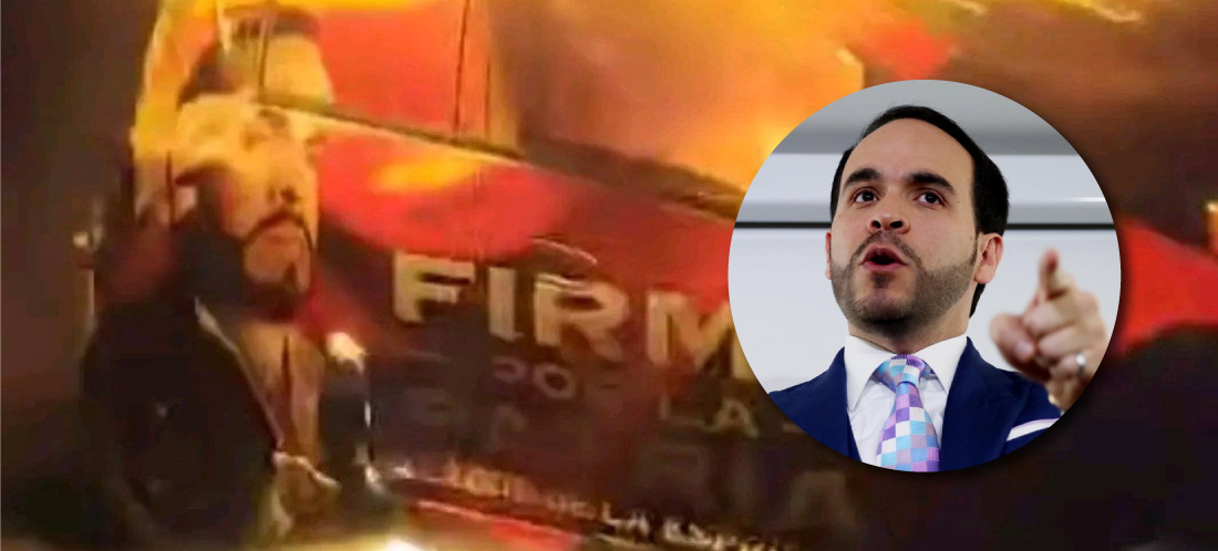 Vehículo con la imagen de Abelardo de la Espriella fue incendiado en Arauca