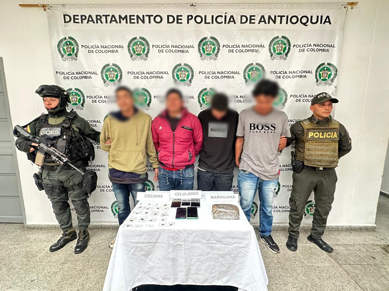 Cae en La Unión una estructura del GDO “El Mesa”: cuatro capturados y droga incautada en operativo de la Policía