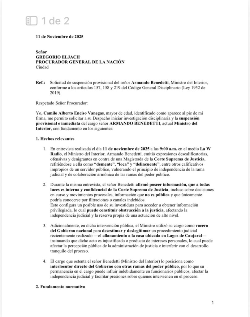 Benedetti loca delincuente