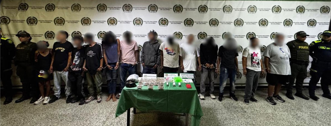 Alias Cucho, su madre y 11 personas más fueron capturadas por ser presuntos expendedores de estupefacientes en el sur de Medellín