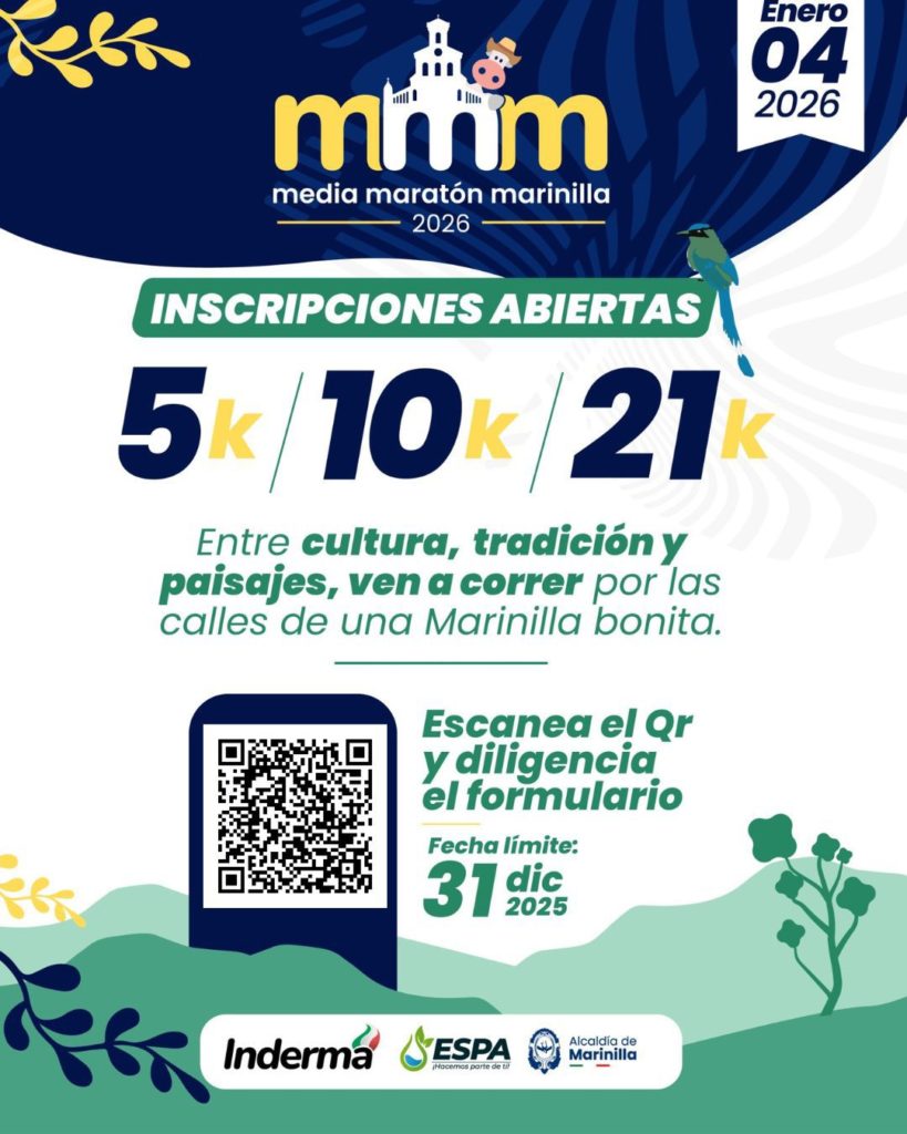 La Media Maraton de Marinilla se correra el 4 de enero de 2026 aun puede inscribirse 2