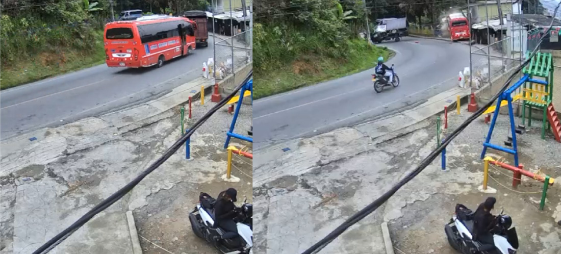 En video: momento exacto del accidente del bus en Santa Elena que cayó al vacío