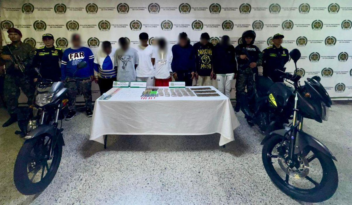 Capturaron nueve presuntos integrantes de banda que utiliza menores para vender estupefacientes en el noroccidente de Medellín