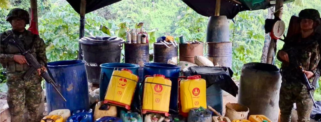 Un operativo en el Oriente antioqueño dejó cinco laboratorios ilegales destruidos y una afectación superior a 600 millones de pesos