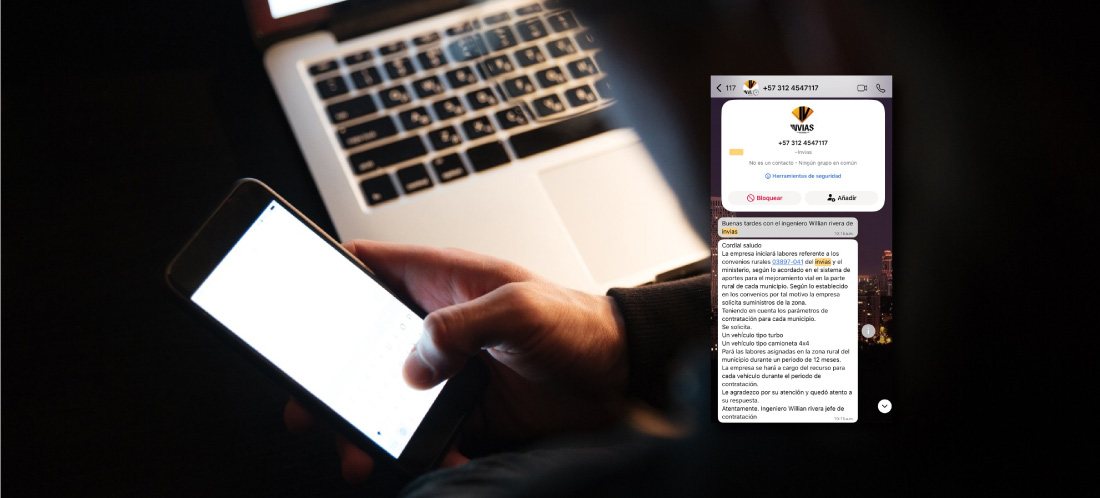 Invías alerta por suplantación que solicita vehículos a funcionarios públicos vía WhatsApp