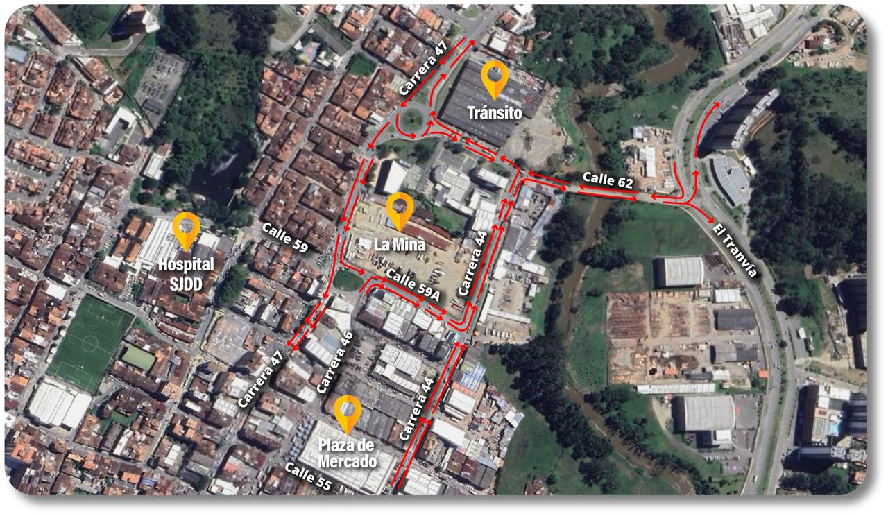 Rionegro realizará prueba piloto de cambios de sentidos viales este 12 de febrero: conozca vías y horarios