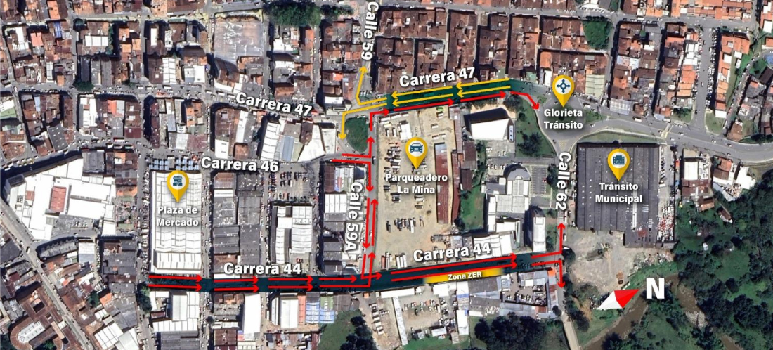 Comienzan a regir nuevos sentidos viales en el centro de Rionegro