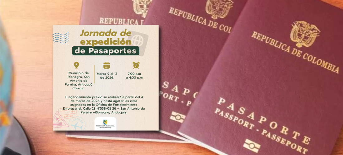 San Antonio de Pereira tendrá jornadas de expedición de pasaportes del 9 al 13 de marzo